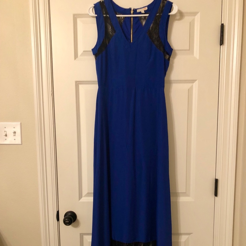 Blue and black maxi dress